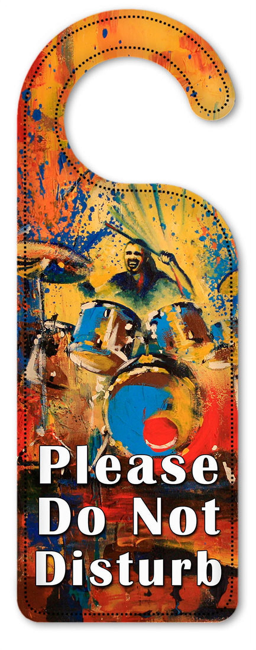 Do Not Disturb Door Knob Hanger Sign - Drummer Painting - Walmart.com