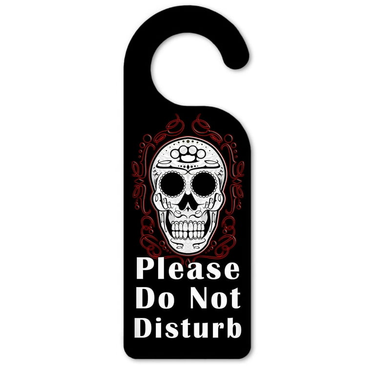 Do Not Disturb Door Knob Hanger Sign - Fancy Skull - Walmart.com
