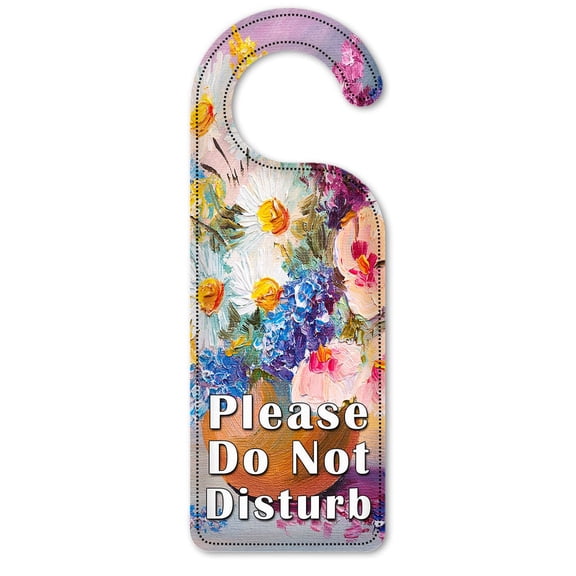 Do Not Disturb Door Knob Hanger Sign - Flowers in a Vase