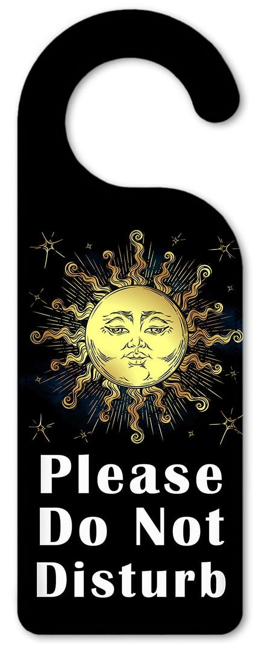 Do Not Disturb Door Knob Hanger Sign - Golden Sun on Dark Background ...