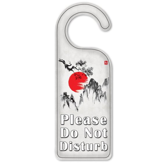 Do Not Disturb Door Knob Hanger Sign - House on Cliff Side