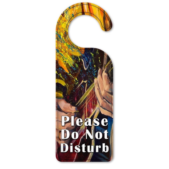 Do Not Disturb Door Knob Hanger Sign - Jazz Guitarist Painting
