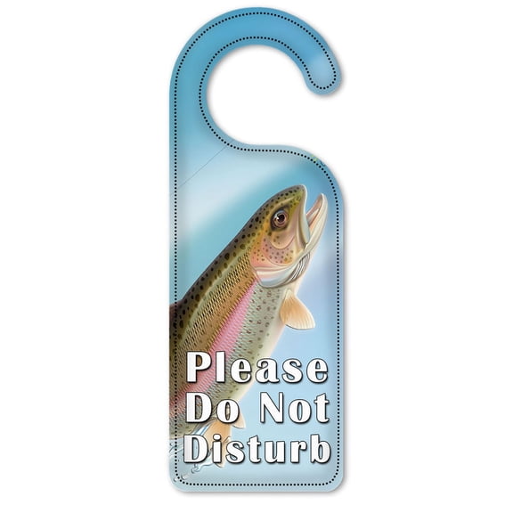 Do Not Disturb Door Knob Hanger Sign - Leaping Fish (blue)