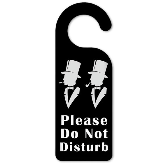 Do Not Disturb Door Knob Hanger Sign - Man in a Top Hat