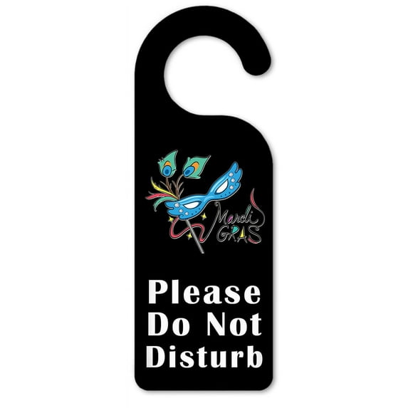 Do Not Disturb Door Knob Hanger Sign - Mardi Gras Eye Mask