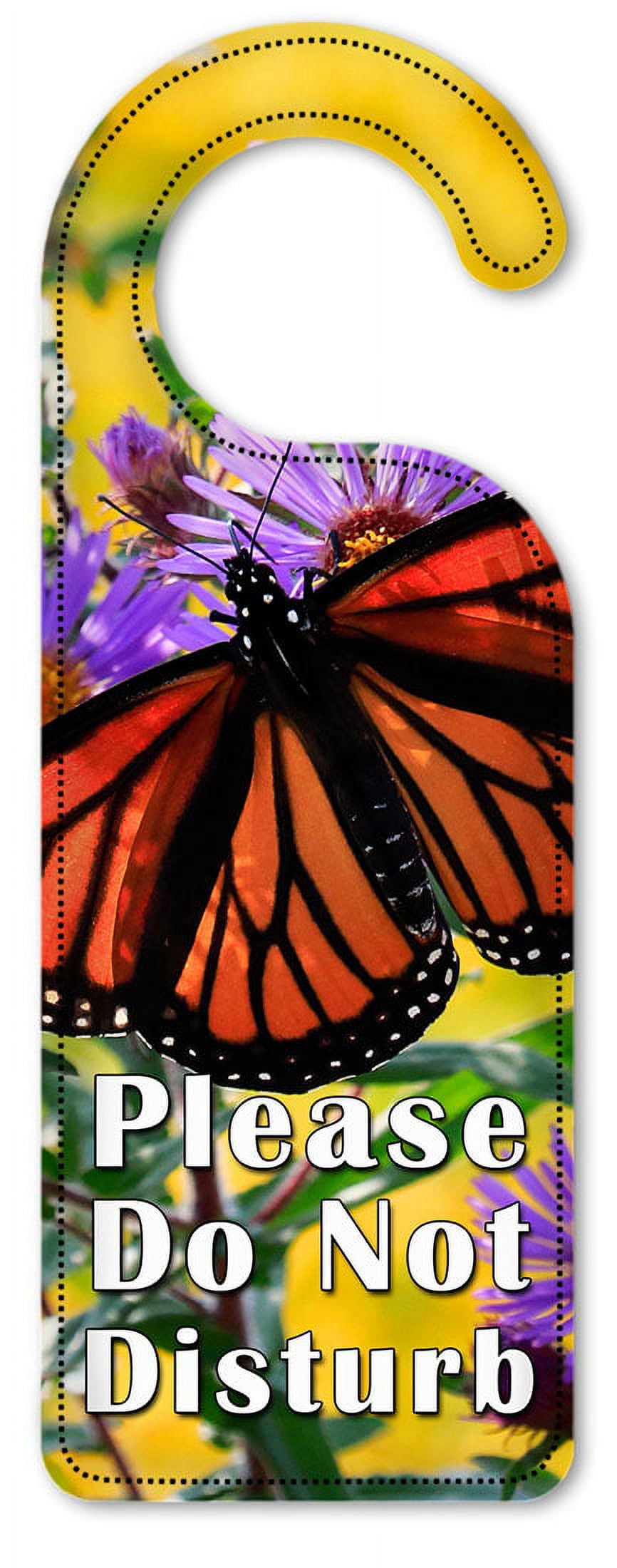 Do Not Disturb Door Knob Hanger Sign - Monarch Butterfly on Purple ...
