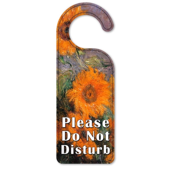 Do Not Disturb Door Knob Hanger Sign - Monet: Sunflowers