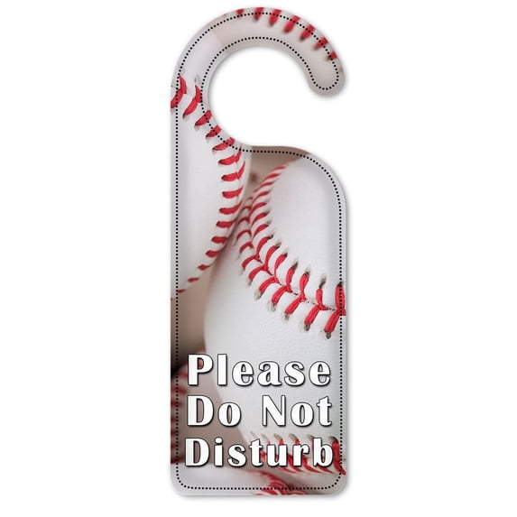 Do Not Disturb Door Knob Hanger Sign - New Baseballs