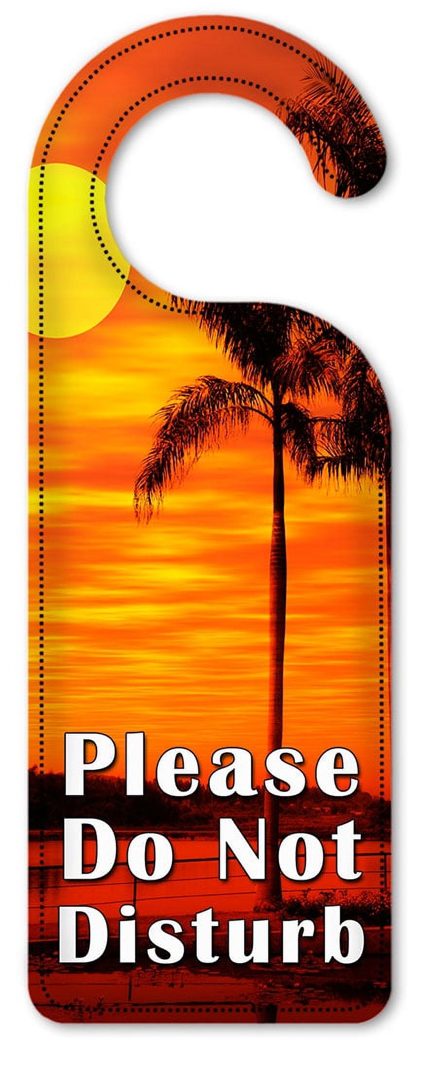 Do Not Disturb Door Knob Hanger Sign - Orange Sunset on the Beach ...