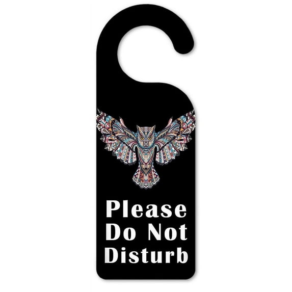 Do Not Disturb Door Knob Hanger Sign - Patterned Owl