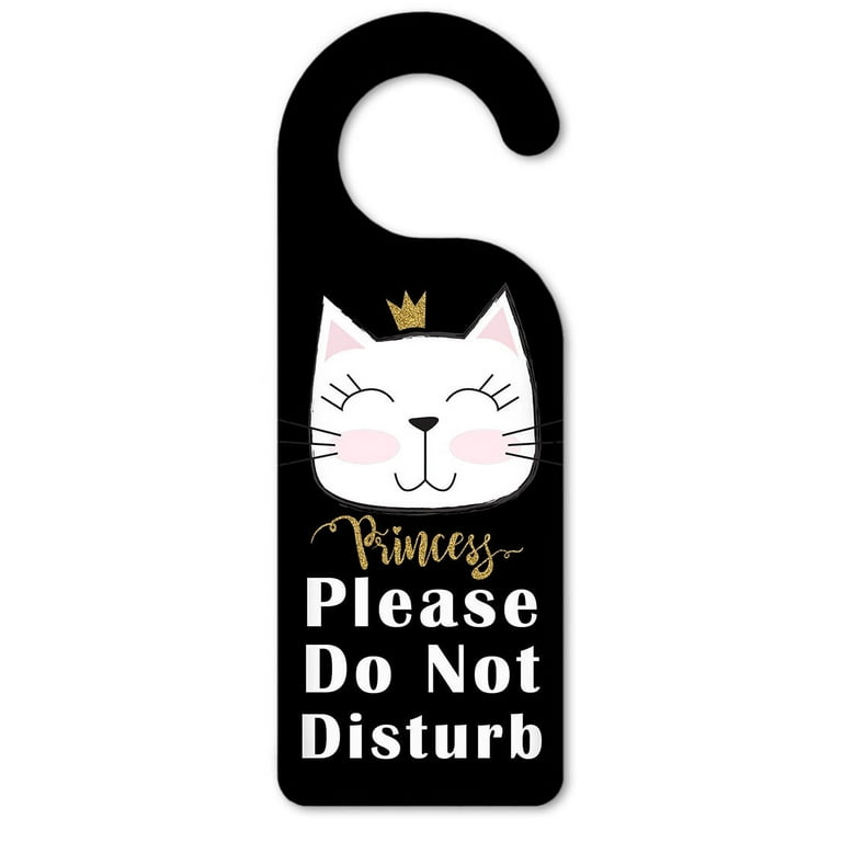 Do Not Disturb Door Knob Hanger Sign - Princess Cat - Walmart.com