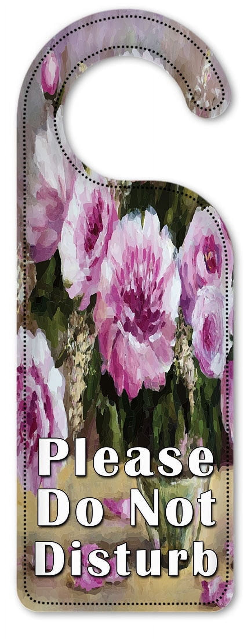 Do Not Disturb Door Knob Hanger Sign - Purple Flowers in a Vase ...