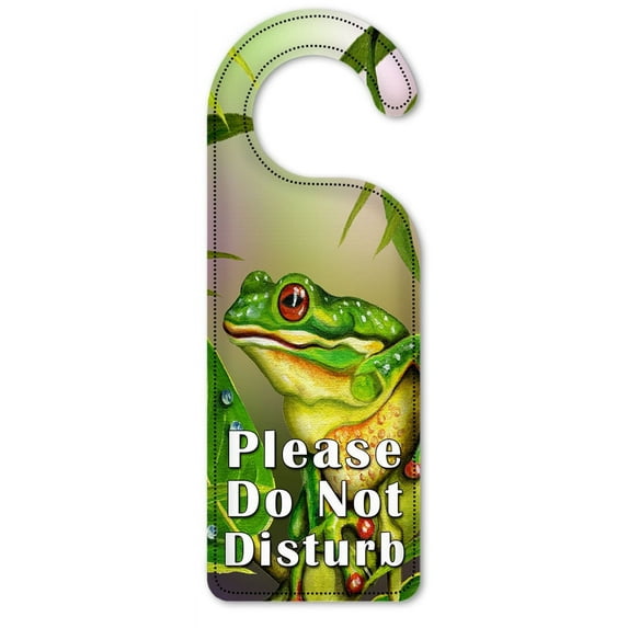 Do Not Disturb Door Knob Hanger Sign - Red Eyed Frog