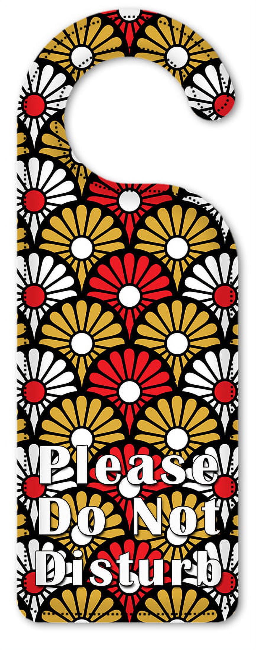 Do Not Disturb Door Knob Hanger Sign - Red, White & Gold Floral ...