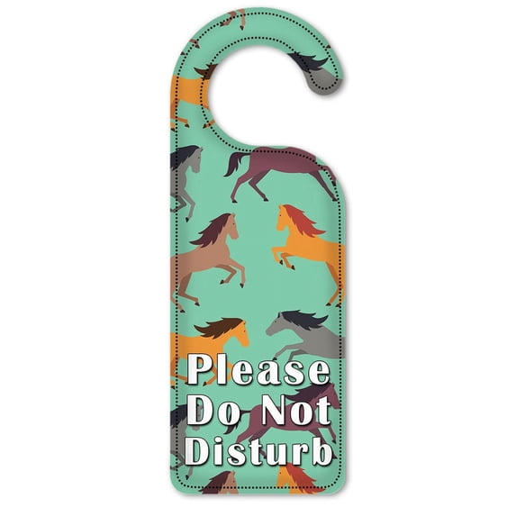Do Not Disturb Door Knob Hanger Sign - Seamless Horses