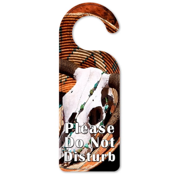 Do Not Disturb Door Knob Hanger Sign - Skull in a Bowl
