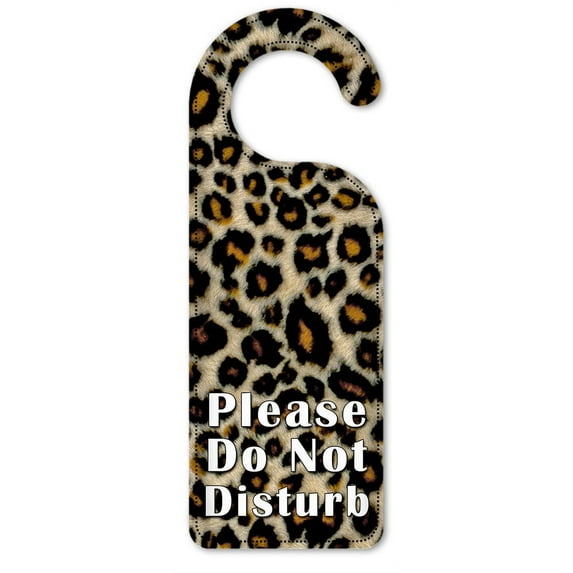 Do Not Disturb Door Knob Hanger Sign - Small Leopard Spots
