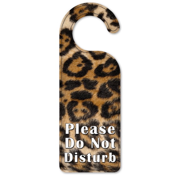 Do Not Disturb Door Knob Hanger Sign - Spotted Leopard