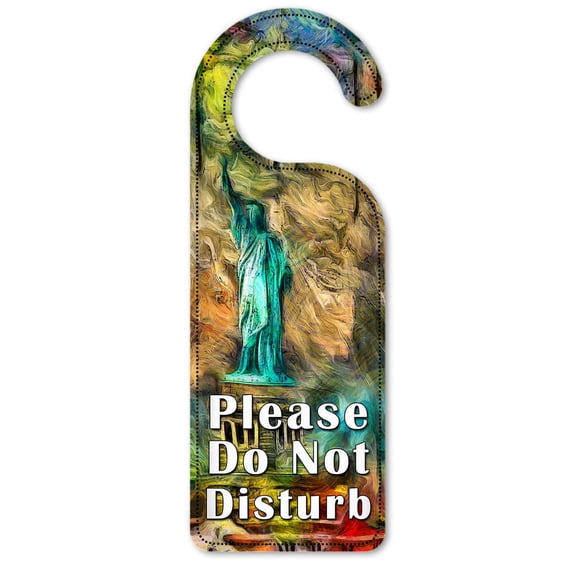 Do Not Disturb Door Knob Hanger Sign - Statue of Liberty Abstract