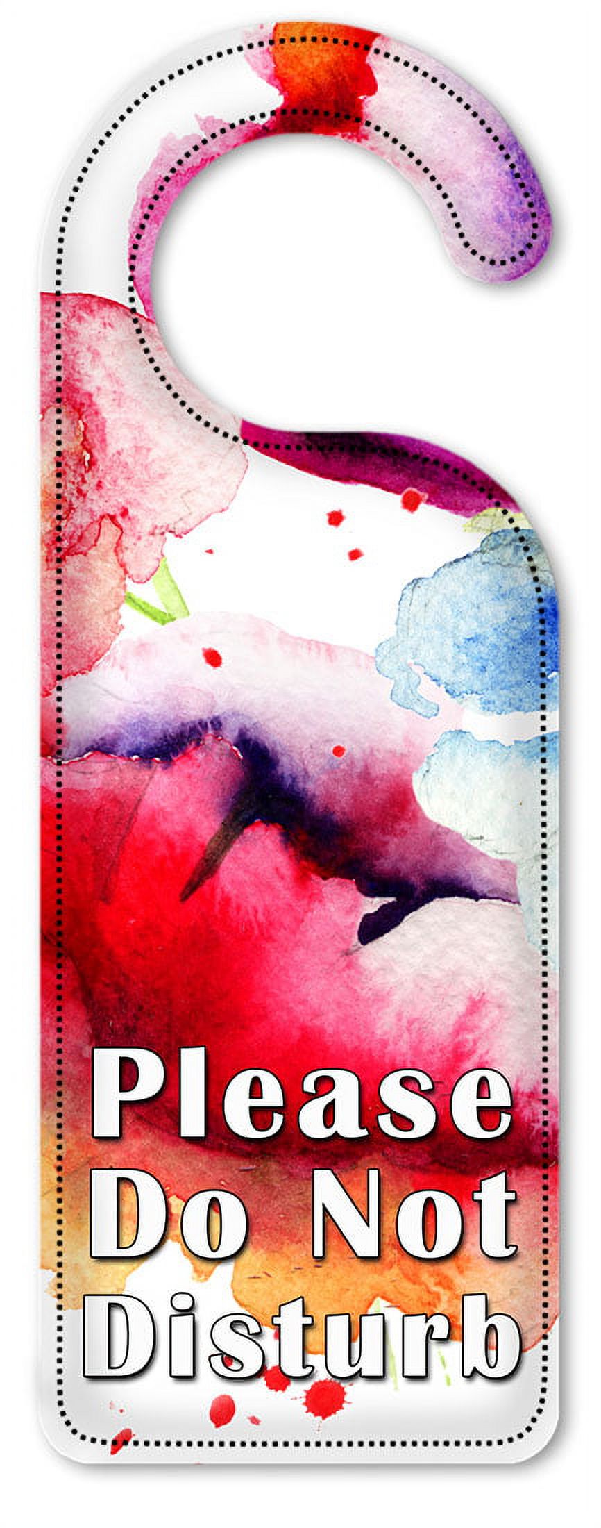 Do Not Disturb Door Knob Hanger Sign - Watercolor Flower Painting ...