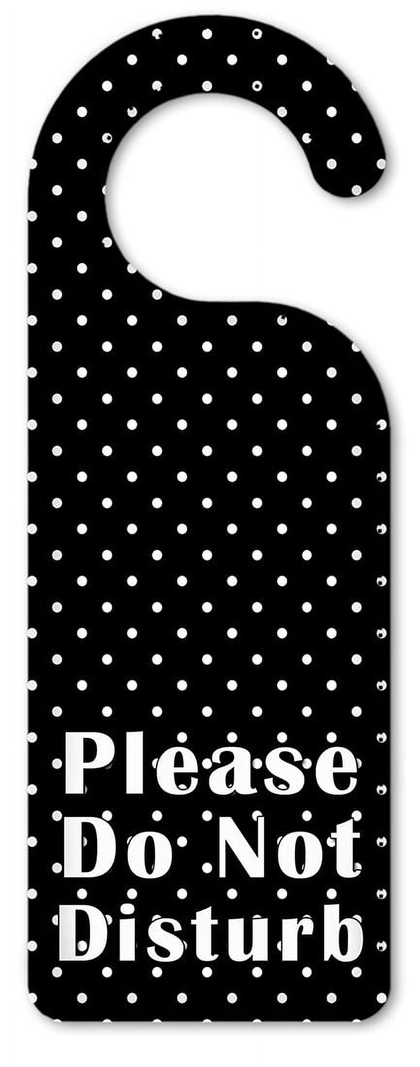 Do Not Disturb Door Knob Hanger Sign White Polka Dots