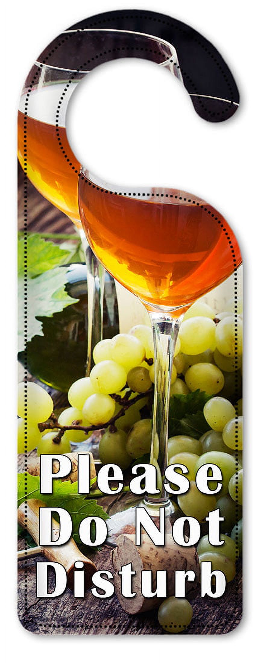 Do Not Disturb Door Knob Hanger Sign - White Wine, Grapes & Corks ...