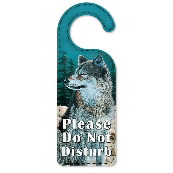Do Not Disturb Door Knob Hanger Sign - Wolf
