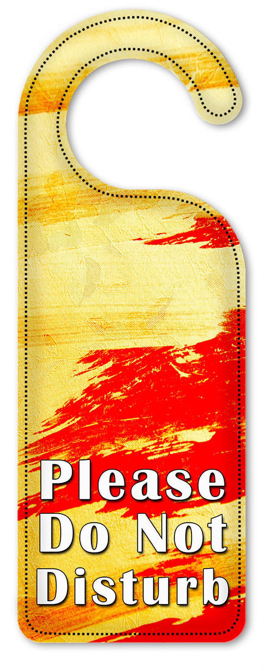 Do Not Disturb Door Knob Hanger Sign - Yellow & Red Brush Strokes ...