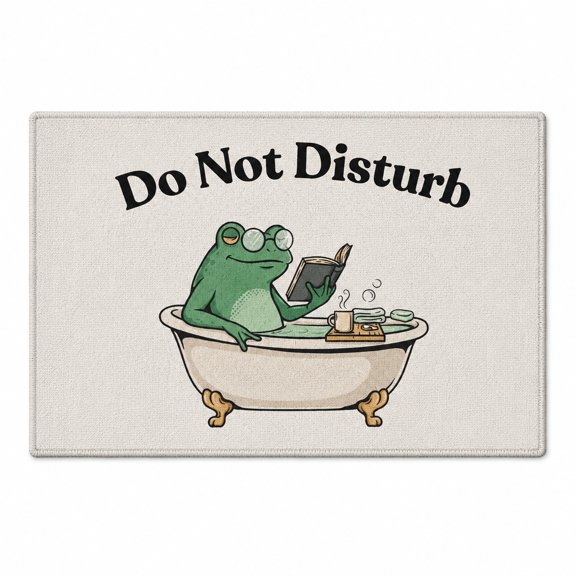Do Not Disturb Frog Printed Floor Mat with Non-Slip Backing, Indoor Doormat, 2 Sizes