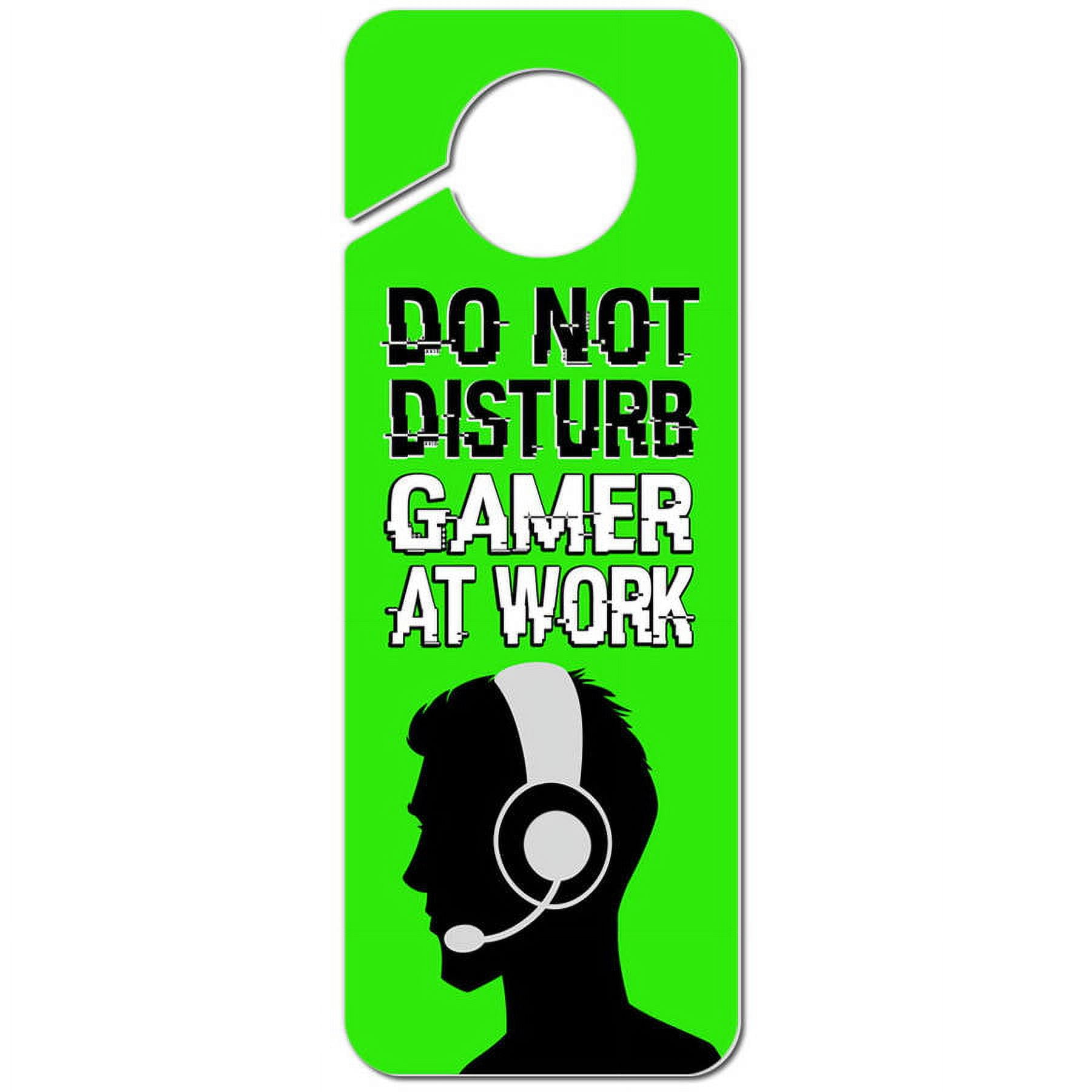 Do Not Disturb Gamer at Work Boy Male Man Plastic Door Knob Hanger Sign ...