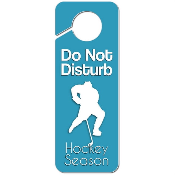 Do Not Disturb Hockey Season Plastic Door Knob Hanger Sign
