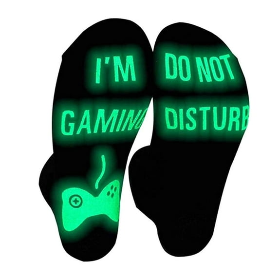Do Not Disturb I'm Gaming Socks Cotton Novelty Funny Dress Fluorescent Socks for Boy Women Men