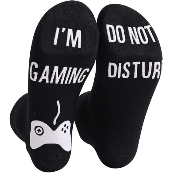 Do Not Disturb I'm Gaming Socks,Funny Novelty Gaming Socks Son Gift from mom,for Fathers Husbands Dad Mens Teenage Boys Game Lover