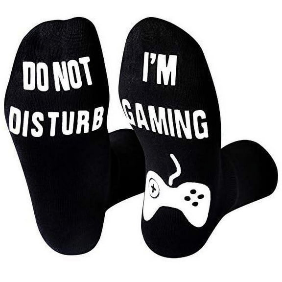 Do Not Disturb I'm Gaming Socks,Funny Novelty Socks Gaming Gift for Teen Boys Mens Gamer Kids Sons Husbands Boyfriends Women