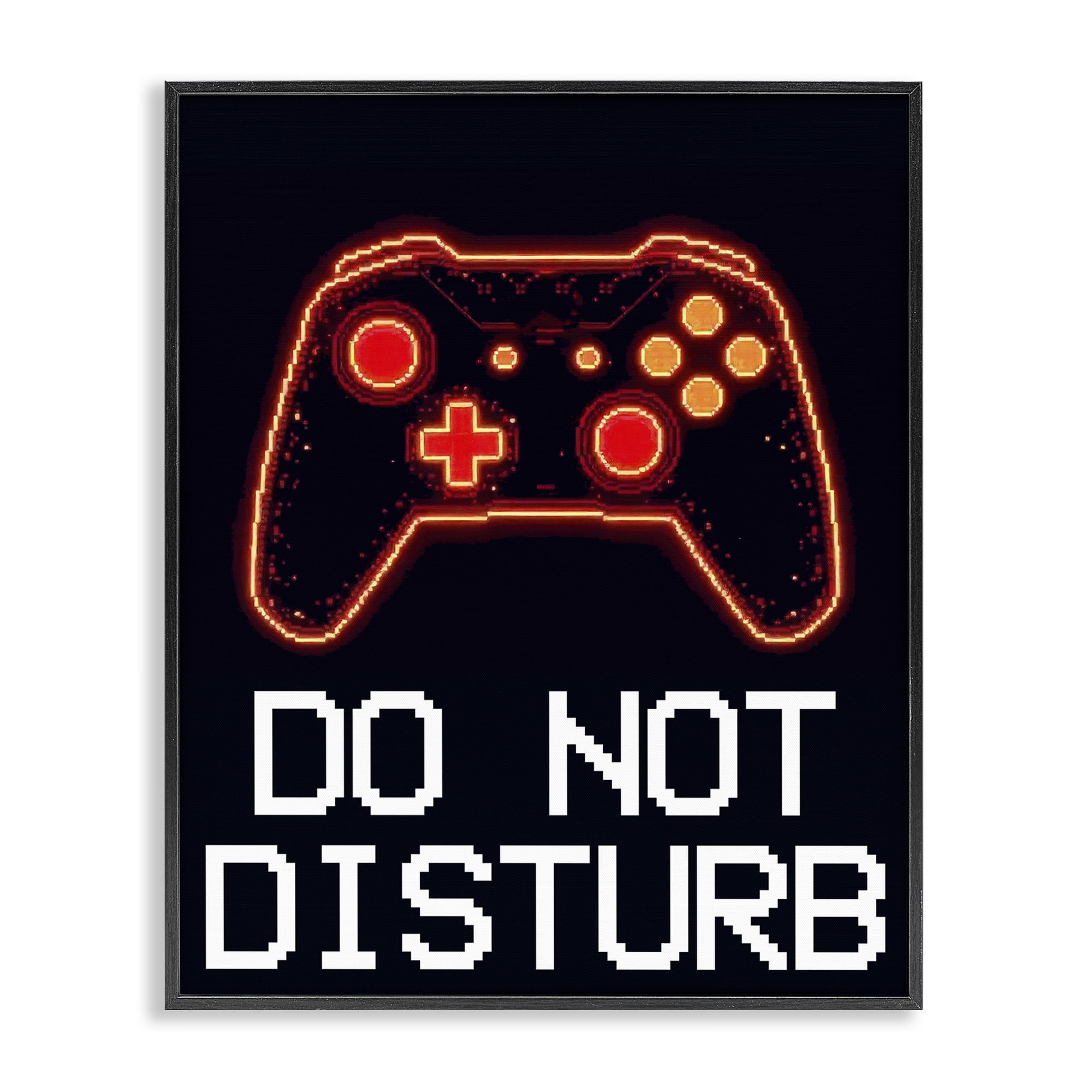 Do Not Disturb Neon Control Black Framed Giclee Art, design by Kim Allen