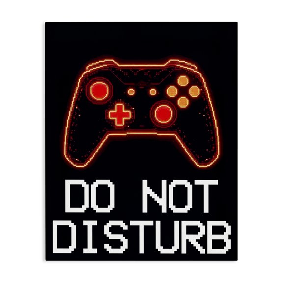 Do Not Disturb Neon Control Canvas Wall Art, design by Kim Allen