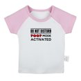 thumbnail image 1 of Do Not Disturb Poop Mode Activated Funny T shirt For Baby, Newborn Babies T-shirts, Infant Tops, 0-24M Kids Graphic Tees Clothing (Short Pink Raglan T-shirt, 0-6 Months), 1 of 4