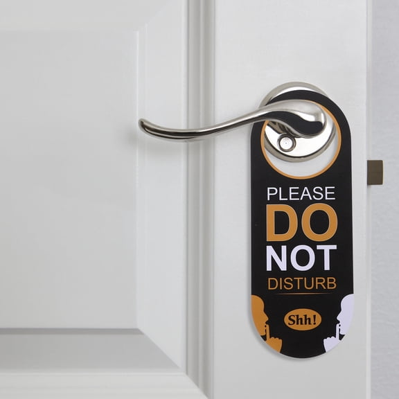 Do Not Disturb Door Sign Hanging with Hook for Office, Home, Hotel, PVC Reminder for Door Handles and Coats