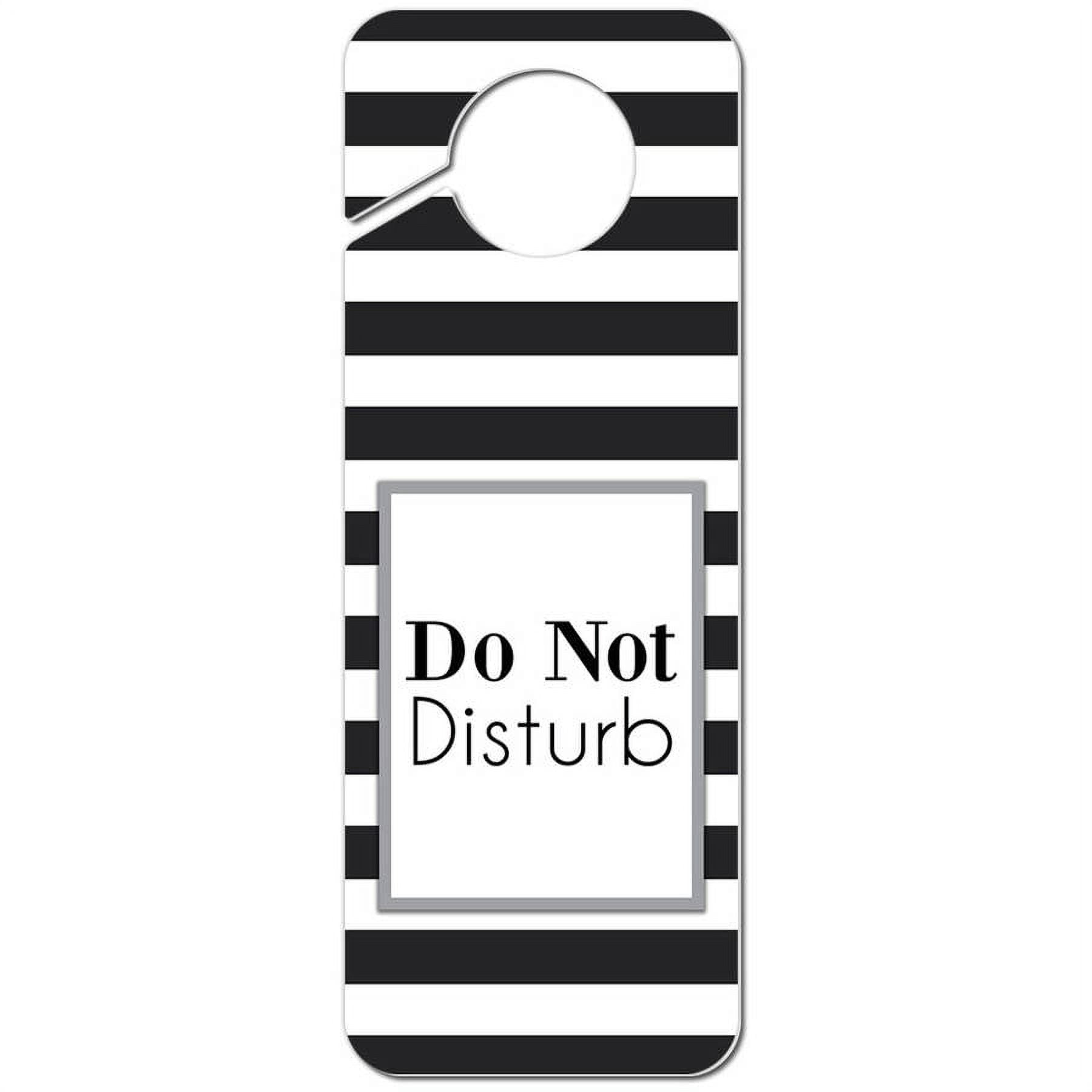 Do Not Disturb Striped Black and White Plastic Door Knob Hanger Sign ...