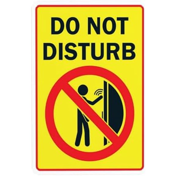 Do Not Disturb Warning Sign, Door Metal Signs for Business Home Outdoor Indoor Road Yard Garage Street Wall Caution Custom Decor 8 x 12 Inch