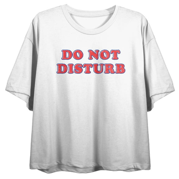 Do Not Disturb Women's White Cropped Tee-Small