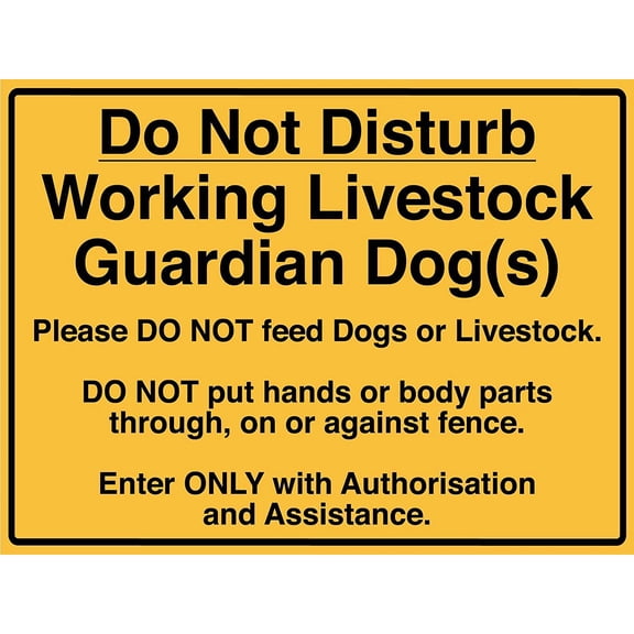 Do Not Disturb Working Livestock Guardian Dog Sign Metal Tin Sign 8x12 Inches Caution Danger Safety Security Warning Notice Signs