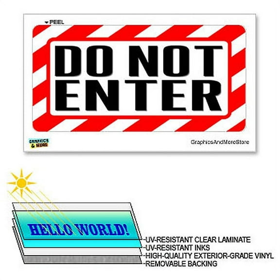 Do Not Enter - 12 in x 6 in - Laminated Sign Alert Warning Business Store Sticker