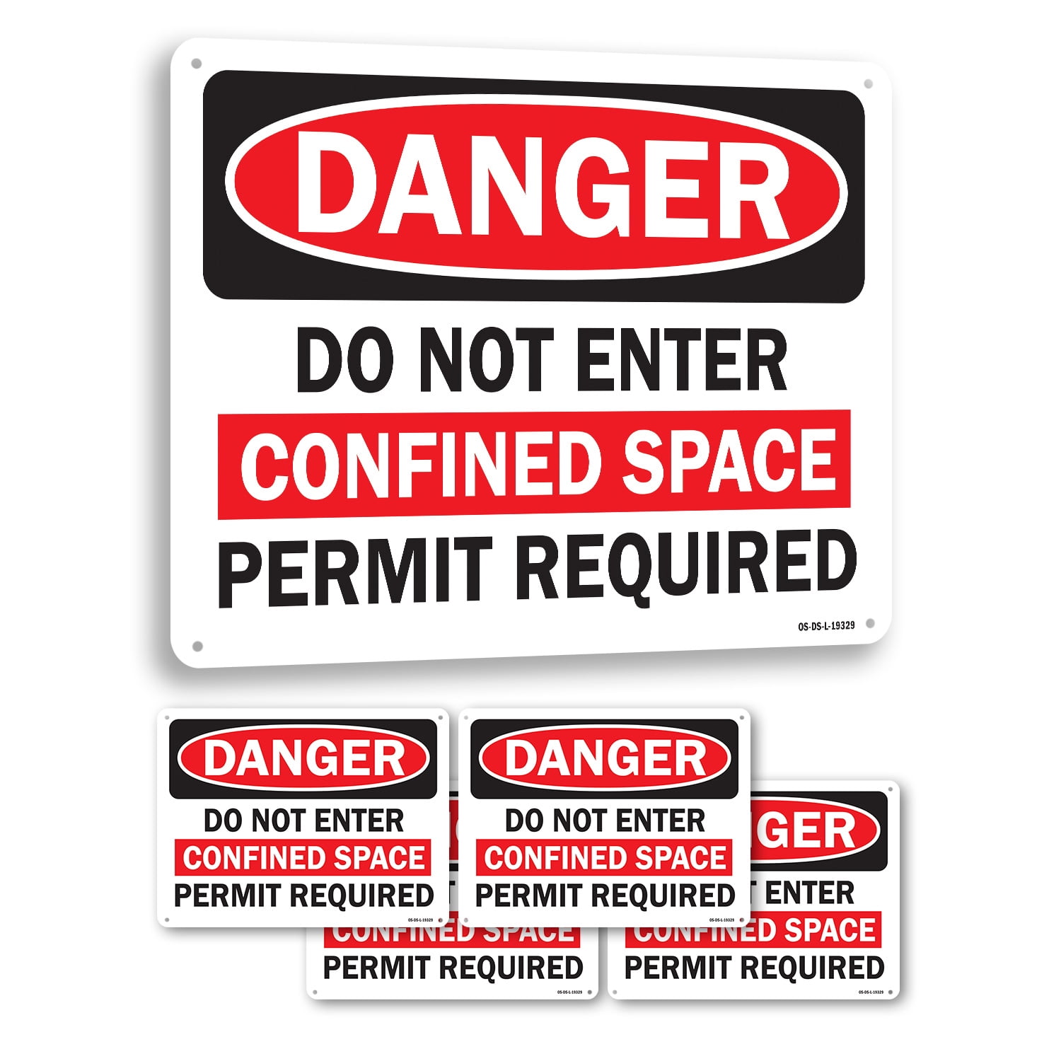 Do Not Enter Confined Space Permit Required OSHA Danger Aluminum Sign ...