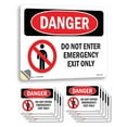 thumbnail image 1 of Do Not Enter Emergency Exit Only OSHA Danger Vinyl Decal Label 5 Inch x 3.5 Inch - 10 Pack, 1 of 6