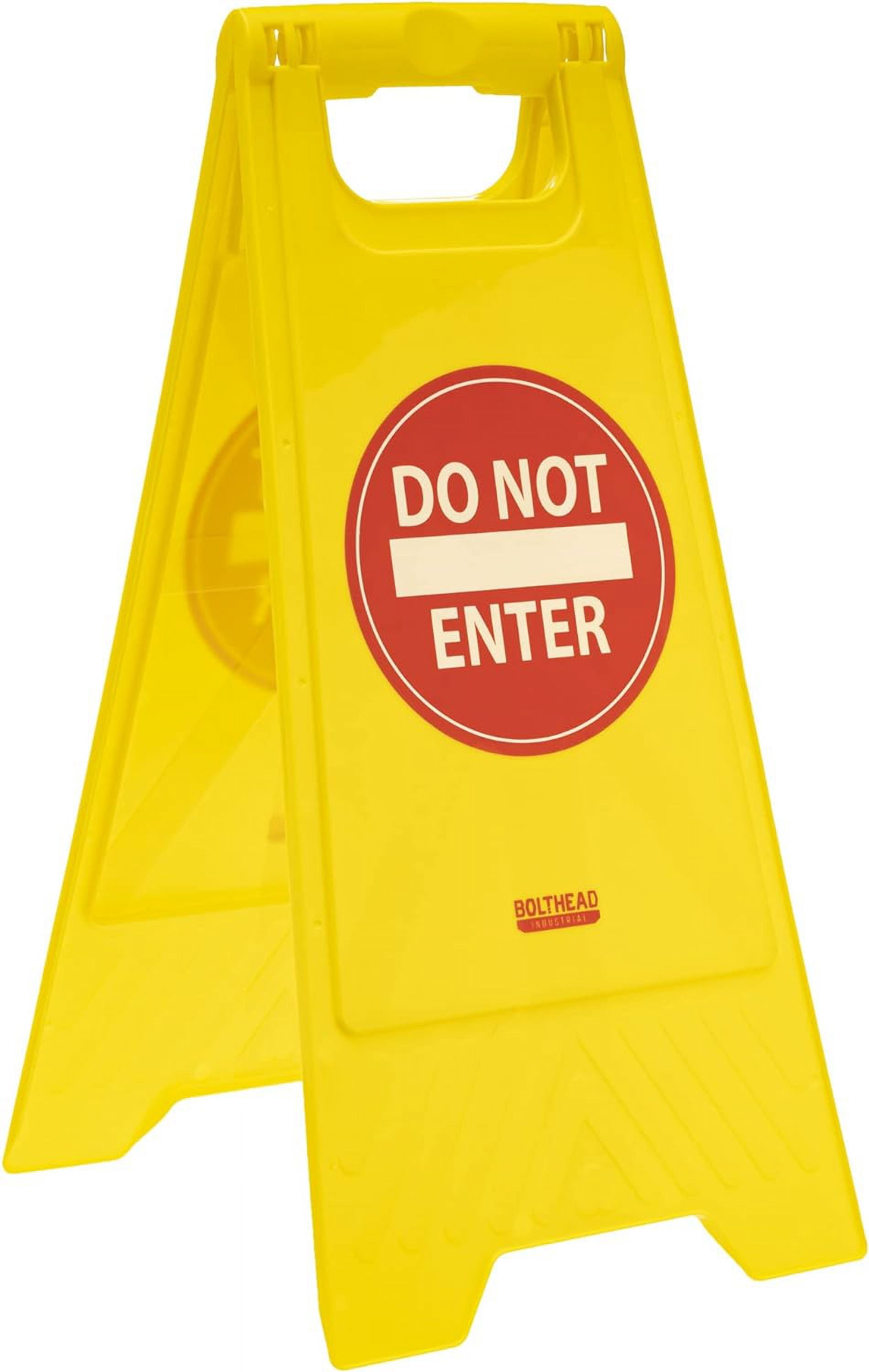 Do Not Enter Floor Signs DoubleSided, Portable, Foldout Signage