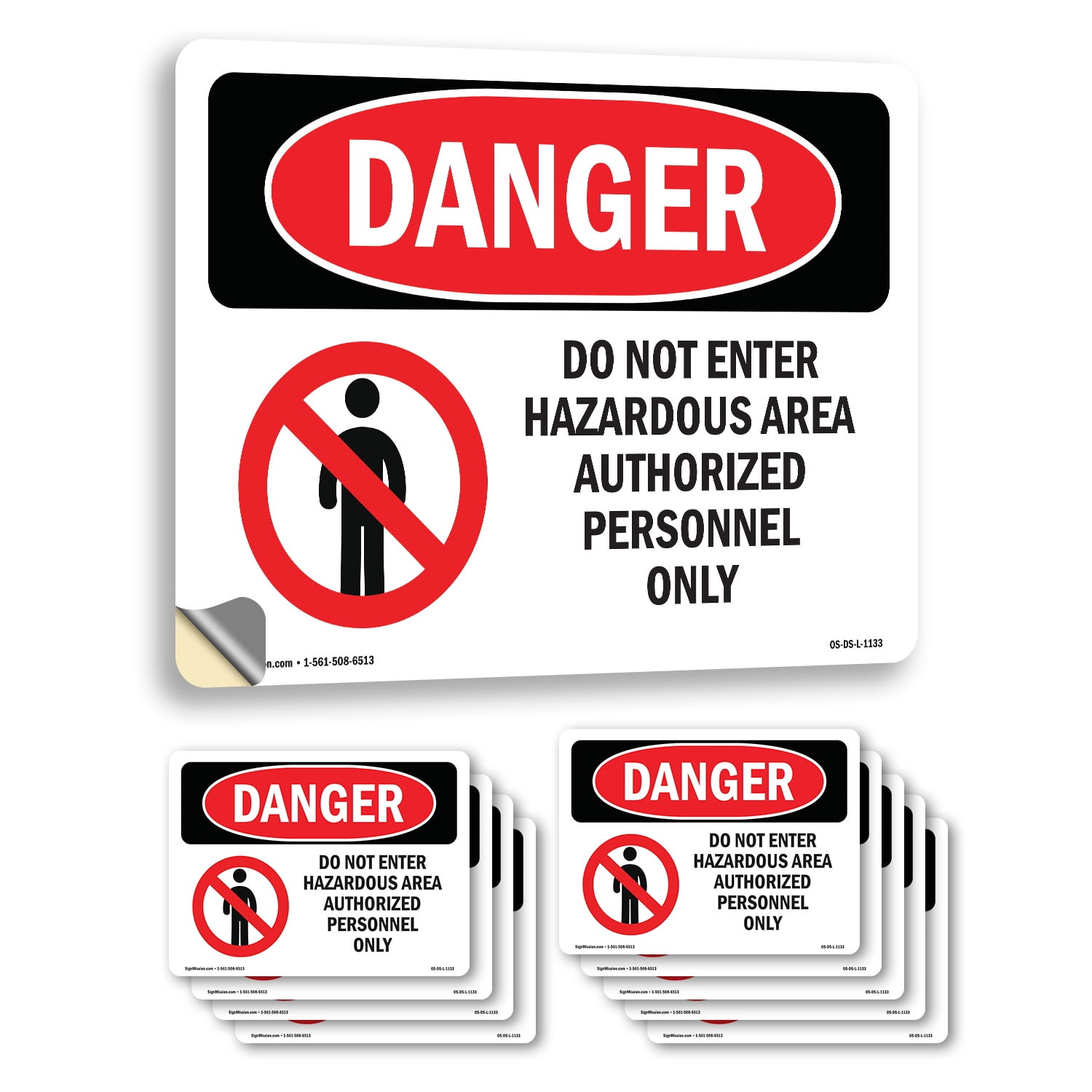 Do Not Enter Hazardous Area OSHA Danger Vinyl Decal Label 10 Inch x 7 ...