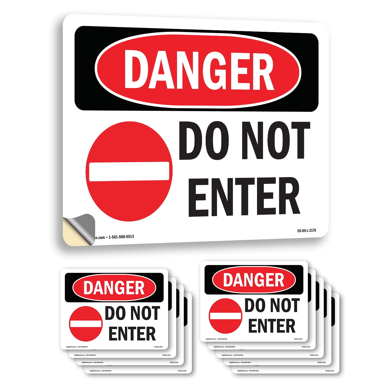 Do Not Enter OSHA Danger Vinyl Decal Label 10 Inch x 7 Inch - 10 Pack ...