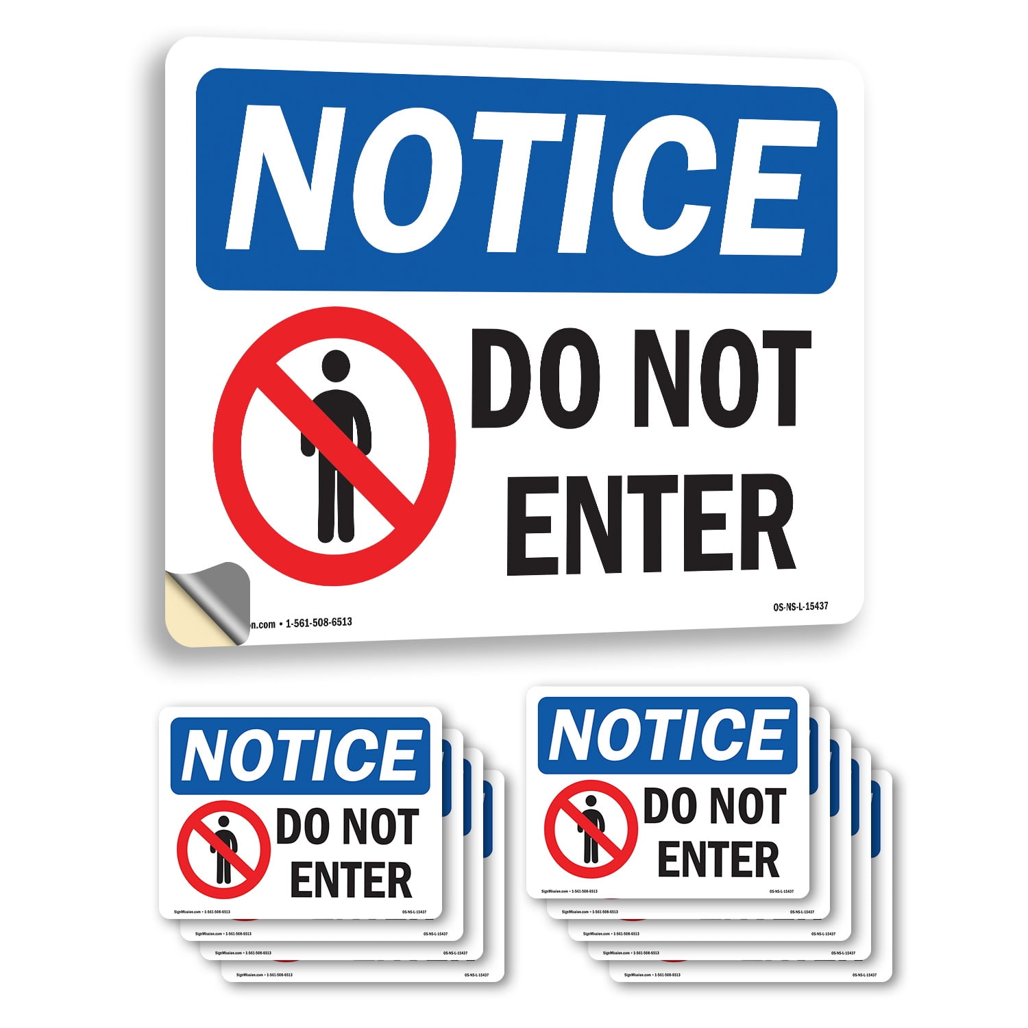 Do Not Enter OSHA Notice Vinyl Decal Label 14 Inch x 10 Inch - 10 Pack ...
