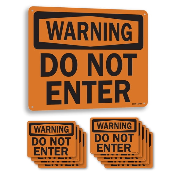 Do Not Enter OSHA Warning Aluminum Sign 10 Inch x 7 Inch - 10 Pack